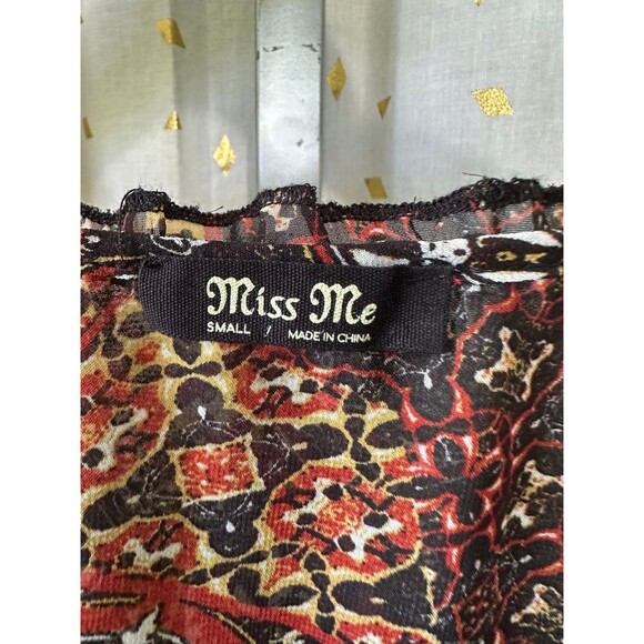 Miss Me Prairie Sheer Chiffon Puff Sleeve Tiered Ruffles Whimsigoth Dress S - Picture 5 of 7